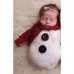 Newborn Baby Crochet Knit Costume Photography Photo Prop Snowman Hat Cap Set Christmas Gift